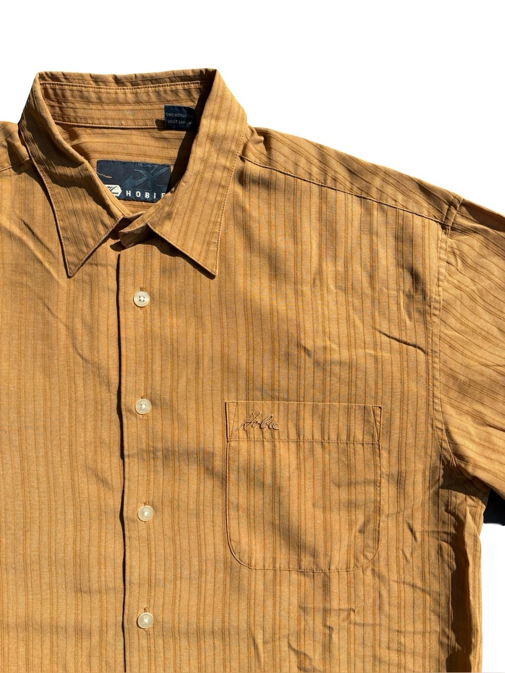 Vintage Hobie Shirt Mens Medium Button Up Surfer Retro 90s Orange Brown